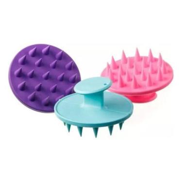 Imagem de Escova massageadora do couro cabeludo anti caspa/ queda capilar de sil