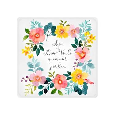 Imagem de Enfeite de Porta Iluminado Quadrado Seja Bem-vindo Bivolt – Placa Decorativa com Luz, Ideal para Entrada de Casa, Apartamento, Loja ou Escritório