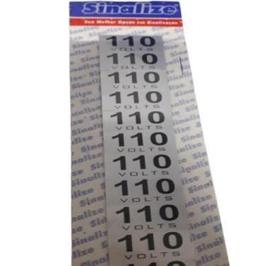 Imagem de Etiqueta Tomada 110v Cartela Com 16 Peças 1,5x3,5cm Sinalize