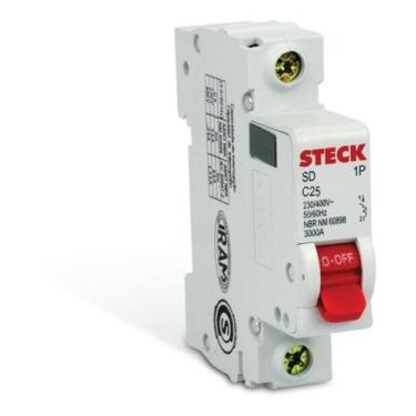 Imagem de Disjuntor Unipolar 25A Curva C Din - SDD61C25 Steck