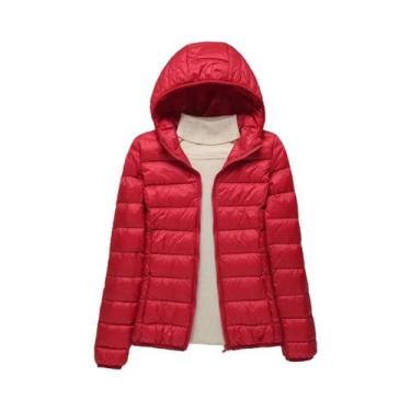 Imagem de Jaqueta Feminina Slim Fit De Pluma De Pato Branca Moda Inverno Portáti