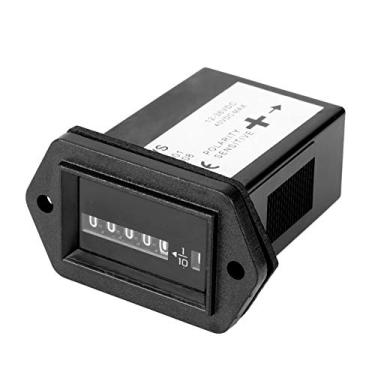 Imagem de Cryfokt Medidor de Horas do Motor Medidor de Temporizador de Alta Precisão para Caminhão, Barco e Trator, de Horas DC12-36V para Rastreamento de Tempo de Trabalho de Máquinas, de de Plástico Preto
