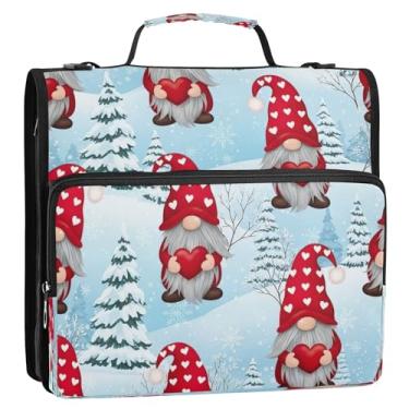 Imagem de Linda bolsa organizadora de fichário de desenho animado de inverno para neve e inverno, com alça, 3 anéis, 3 anéis, 3,8 cm, suporte para pasta de portfólio para escola, escritório, armazenamento de
