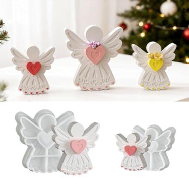 Imagem de Duawenki 2 peças de molde de silicone Love Angel para fazer sabonete, contas aromáticas para carro, pingente, mini vaso, vela, resina, ornamentos decorativos de gesso e cimento