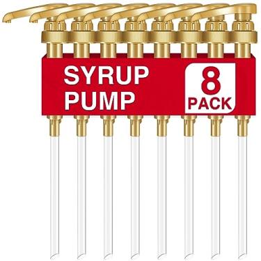 Imagem de VOISEN Dispensador de xarope de café de 8 peças - 750 ml, ótimo para bebidas domésticas e cafés, chá, bebidas (ouro)