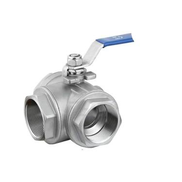 Imagem de Válvula esférica de rosca interna de três vias tipo L/T de aço inoxidável 304 com almofada de montagem 1/2'' 1/10.2 cm 3/8'' 3/10.2 cm (Tamanho: 1/10.2 cm, cor: tipo G)