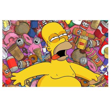 Imagem de Pôster de decoração de parede em tela The Simpsons Bart Homer 40x60cm