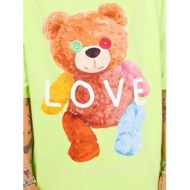 Imagem de Oversized Feminina Camiseta 100% Algodão Menegotti Streetwear, p, Verd