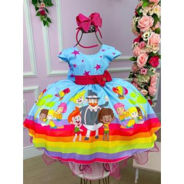 Imagem de Vestido Infantil Temáticos Azul Mundo Bita luxo - Tematicos Luxo, 3, S