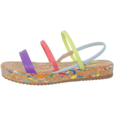 Imagem de Sandália Flat Somileve Lia Tiras Conforto Elastico, Palha, 37