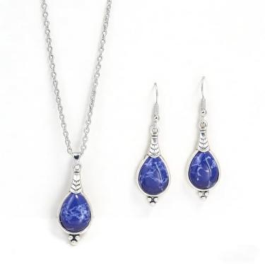 Imagem de T-ztoss Conjunto de brincos e colar Boho Western turquesa lágrima - vintage boêmio estilo étnico ocidental colar e brincos roupas acessórios de joias, Small, Metal, Sem Pedra Preciosa