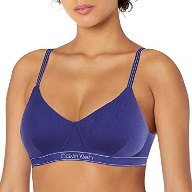 Imagem de Calvin Klein Sutiã feminino puro canelado levemente forrado, Desfile roxo, PP