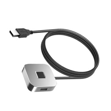 Imagem de POCREATION Leitor de Impressão Digital USB, Correspondência Rápida por Toque de 360 Graus Com Cabo de Extensão de 1,5m, Compatível Com 10 a 11 PCs para Scanner Biométrico de Impressão (Prata)