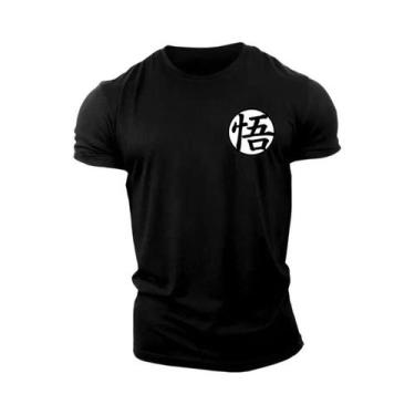 Imagem de Camiseta De Treinamento Masculina Dragon Ball Goku Vermelha Preta Bran