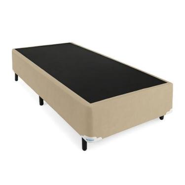 Imagem de Base Box Solteiro Suede Bege - 78x188cm - Fábrica de Tudo