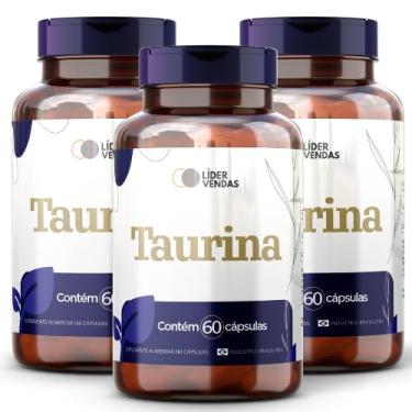 Imagem de Taurina Pura 1000mg (1g) - Suplemento Alimentar em 60 Cápsulas - Auxilia no Foco, Desempenho Físico e Metabolismo Energético - Alta Concentração e Pureza - Vegano - 3 potes