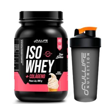 Imagem de Whey Isolado Zero Lactose com Colágeno Zero Açúcar 900g + Coqueteleira (Baunilha)