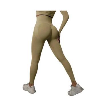 Imagem de Leggings De Yoga Femininas De Cintura Alta, Levanta Bumbum, Sem Costur