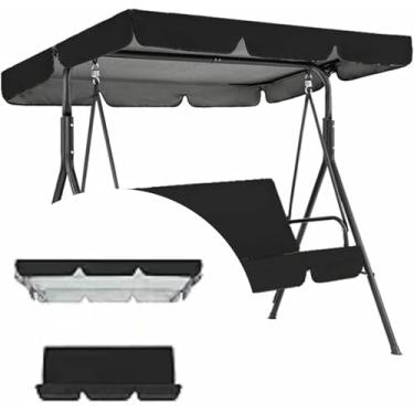 Imagem de Capa de substituição para toldo e almofada de balanço, capa impermeável para balanço de 2 e 3 lugares, assento de substituição para balanço de varanda