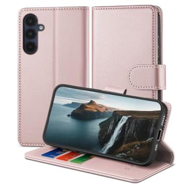 Imagem de RingPi Capa de telefone para Samsung Galaxy A16 5G capa de couro flip magnética com suporte ajustável, compartimento para cartão com bloqueio de RFID e proteção contra quedas de 360°, compatível com