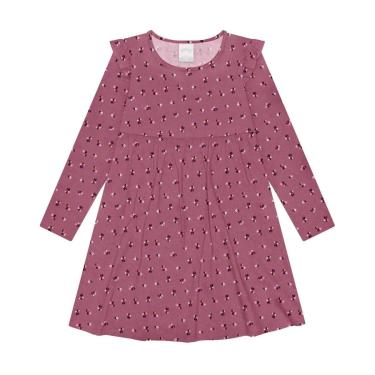 Imagem de Vestido Infantil Manga Longa Liberty Rosa Floral Alakazoo-Feminino