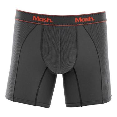 Imagem de Cueca Boxer Mash Masculina Microfibra Active Elástico, Gg, Cinza chumb