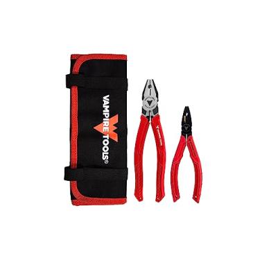 Imagem de VAMPLIERS: Conjunto de alicates de extração de parafusos especiais de 2 peças. Inclui alicates PRO Linesman de 20 cm com cortador de arame + Alicate de acabamento de óxido preto BRUTE de 15,9 cm e