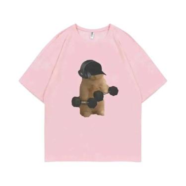 Imagem de Camiseta Feminina Casual De Verão Com Estampa De Meme De Gato Engraçad