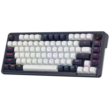Imagem de Redragon Teclado para jogos K673 HE Rapid Trigger, 81 teclas 8K teclado mecânico com fio UltraMag de próxima geração 100% POM interruptor magnético, design de estrutura flutuante de módulo duplo