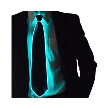 Imagem de Gravata Neon LED Luminosa Para Homens, Fio EL, Acessório Para Festas, 