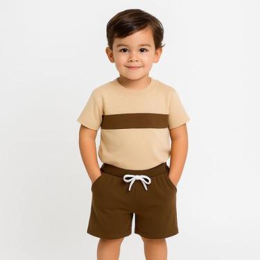 Imagem de Conjunto Infantil Verão Camiseta e Bermuda  Malha Premium 40.1  Menino