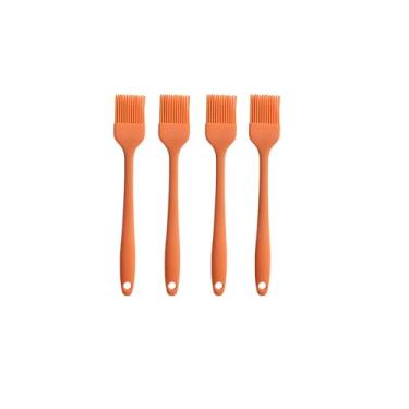 Imagem de Escova de óleo de silicone, para churrasco, cozinha, cozinhar e grelhar (4 peças, laranja)