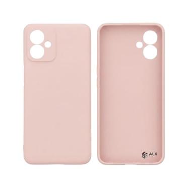 Imagem de Capa Silicone Veludo Premium Compatível Motorola Moto G54 com Proteção Completa. (Rosa Iogurte)