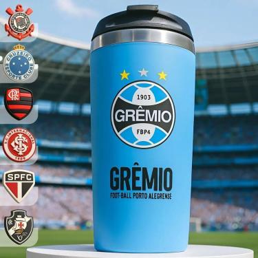 Imagem de Copo Térmico Emborrachado Inox 450 Ml Dos Times De Futebol G