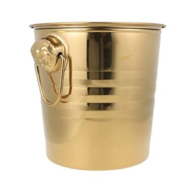 Imagem de Balde de gelo de aço inoxidável 3L de 1 peça com cabeça de tigre grosso balde de gelo para festa