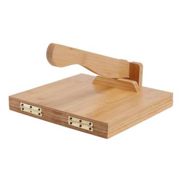 Imagem de FINGERINSPIRE Prensador de tortilha de 24 cm quadrado de bambu mexicano para tortilhas de milho de madeira natural, fácil de limpar para tortilhas mexicanas caseiras e massa de tacos
