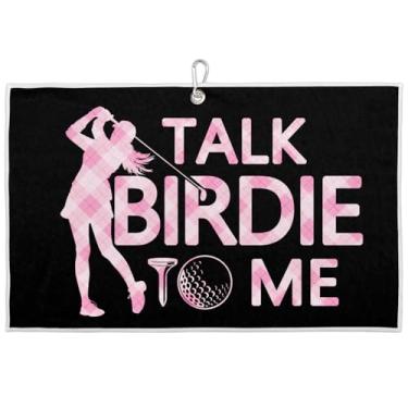 Imagem de Funky Qiu Toalha de golfe para bolsa de golfe microfibra com clipe, acessórios de golfe engraçados para mulheres, presentes para presentes de aniversário de aposentadoria de golfistas
