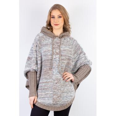 Imagem de Poncho feminino de malha patchwork 60003