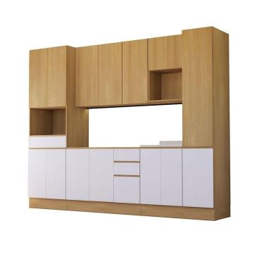 Imagem de Cozinha Completa 6 Peças Com Espaços Para Micro-ondas Slim L Freijó/freijó Brasil/cinza Cristal