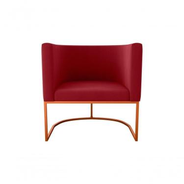 Imagem de Poltrona Decorativa York 1 Lugar Veludo Maserati Vermelho Matrix