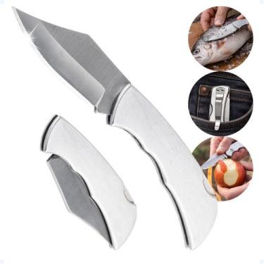 Imagem de Canivete De Bolso Aço Inox Camping Pescaria Trava E Presilha - Hxt