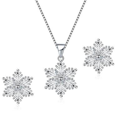 Imagem de Colar Feminino Brilhante Corrente Aço Inox 45cm com Brincos-Feminino