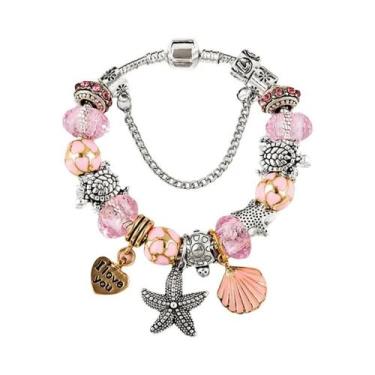 Imagem de Pulseira De Cristal Murano Azul Com Charme De Golfinho Para Mulheres, 