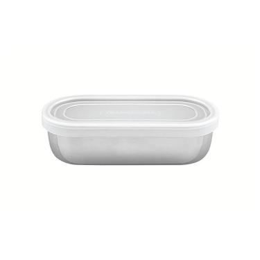 Imagem de Pote Para Alimentos Tramontina Freezinox Em Aço Inox Com Tampa Plástica 0,4 L 61229080