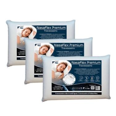 Imagem de Kit 3 Travesseiros Nasa Premium Faiber Flex Viscoelástico