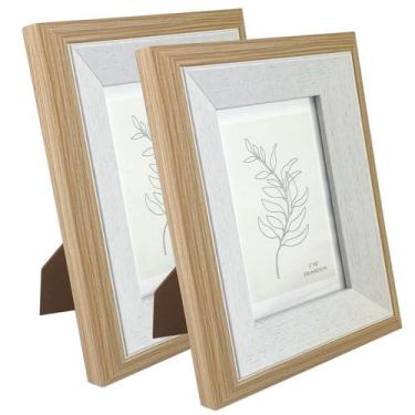 Imagem de Kit 2 Porta Retratos 10X15Cm Borda Larga Moderno Mesa 6333 - Casa Nuve