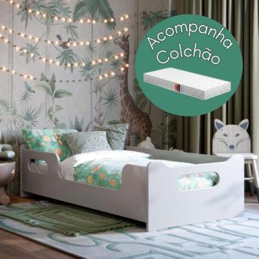 Imagem de Cama Infantil com Colchão Montessoriana Encanto Solteiro com Grade Lat