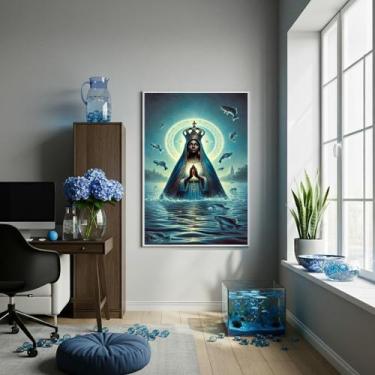 Imagem de Quadro Decorativo Nossa Senhora Aparecida Mar - 70X50Cm - Quadros On-L