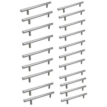 Imagem de Kit 20 Puxador Haste Redondo Em Metal Inox 288mm Para Gaveta - RENNA