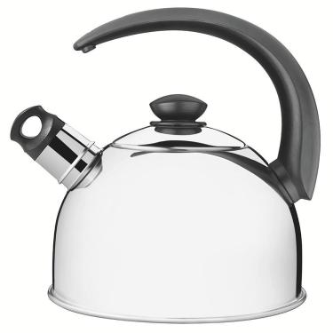 Imagem de Chaleira Tramontina com Apito em Aço Inox Cabo Preto 2,1 Litros 61483013